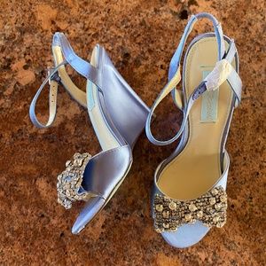 NWOT Betsey Johnson Sky Blue Wedge Sandals